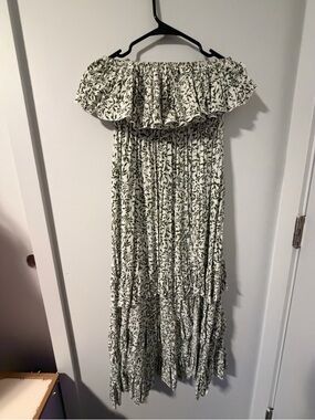 White And Green Dress